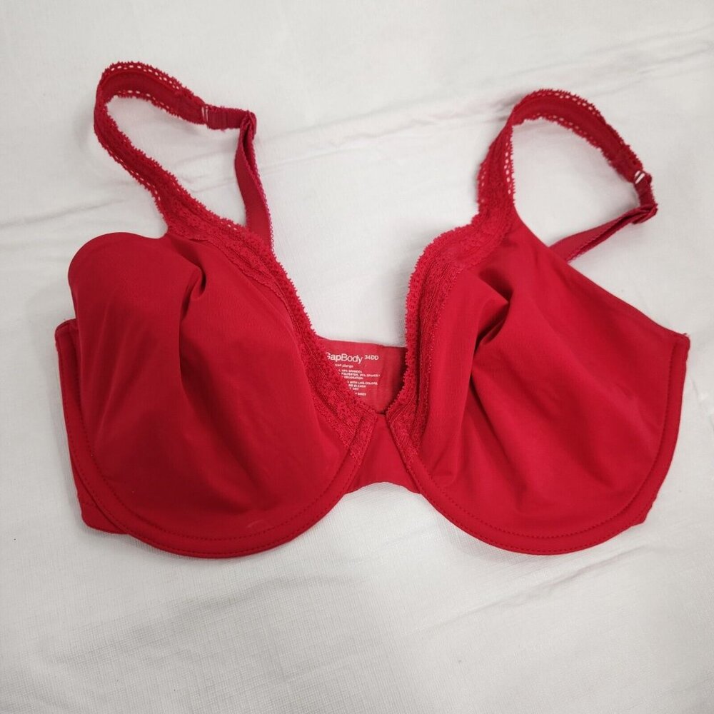 Gap Body Bra 34DD Red Women's Underwire